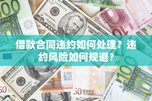 武汉借款合同违约如何处理？违约风险如何规避？