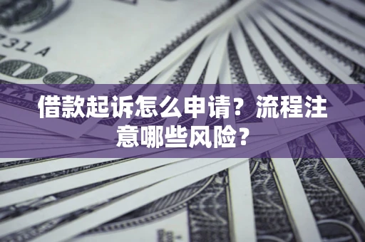 武汉借款起诉怎么申请？流程注意哪些风险？