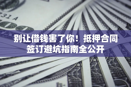 武汉别让借钱害了你！抵押合同签订避坑指南全公开